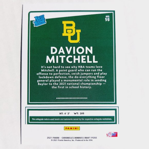Baylor Bears (Davion Mitchell) - CBKBL [6_1_DM1] - Rookie Card (RC) - Picture 3 of 3